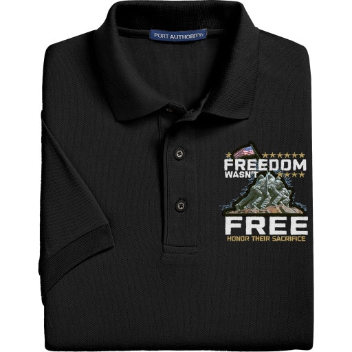 Patriotic Polo Shirt with Iwo Jima image