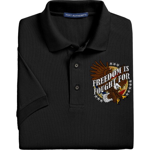 Embroidered patriotic polo shirt