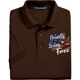 Patriotic Polo Shirt with American flag & eagle