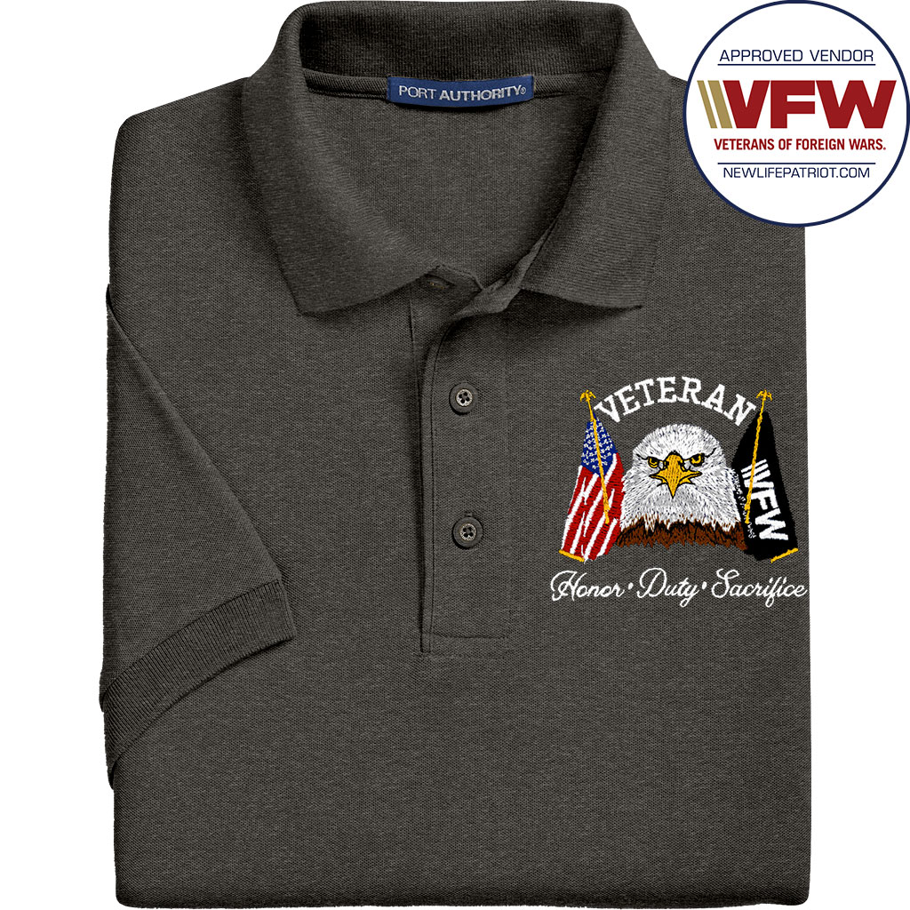 Veteran Polo Shirt with American & VFW Flags