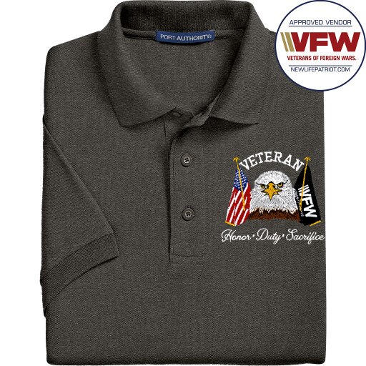 Veteran Polo Shirt with American & VFW Flags