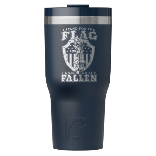Etched Patriotic Tumbler in Navy