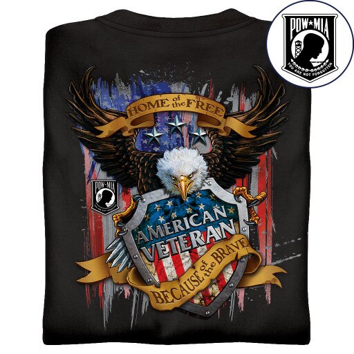 American Veteran T-Shirt with Eagle & Patriotic Shield