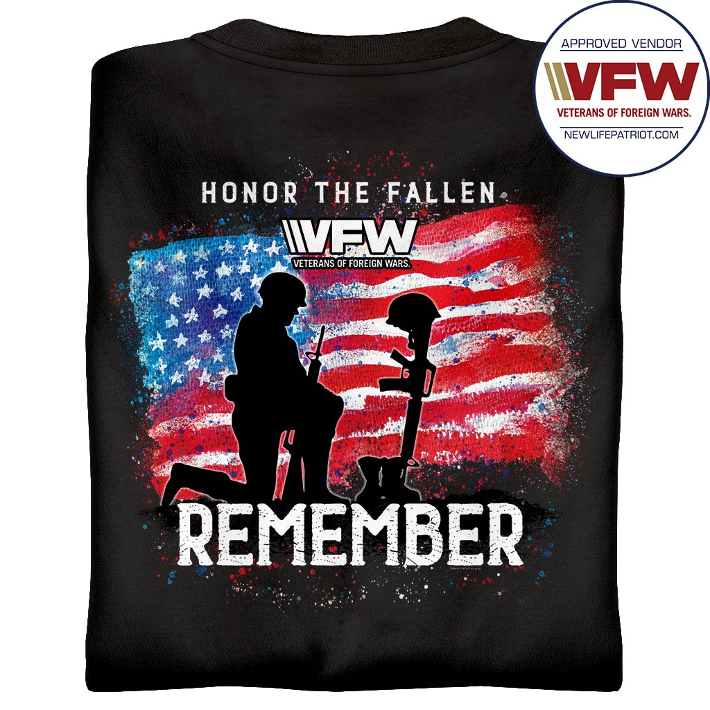 VFW logo kneeling veteran t-shirt